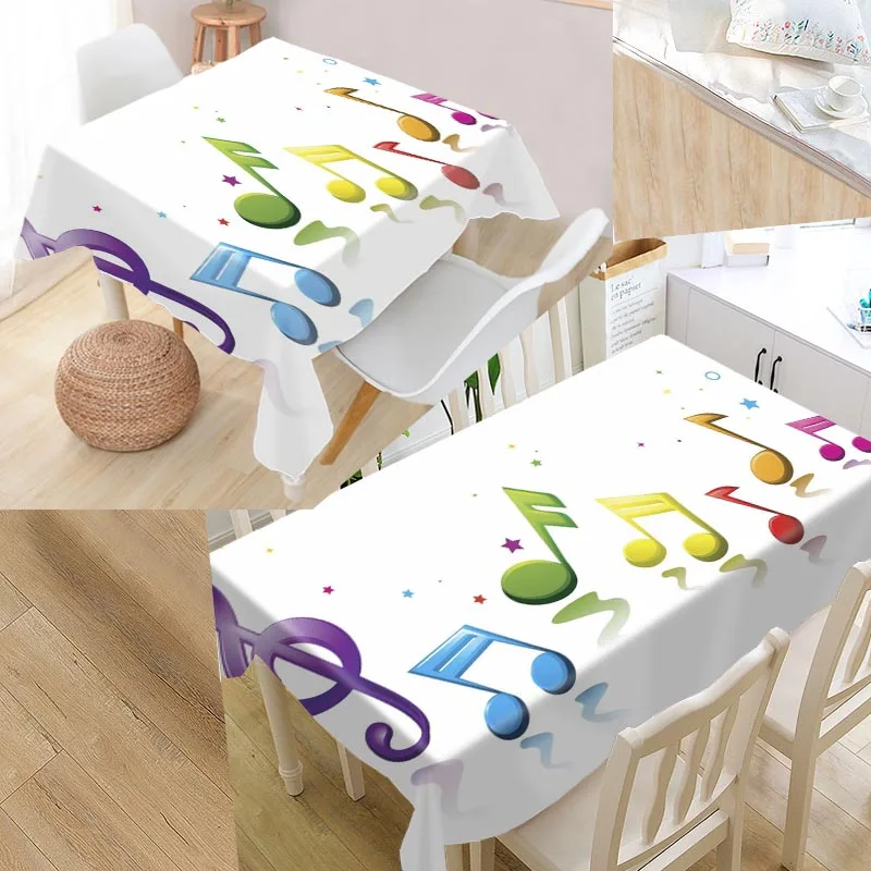 

Custom music Table Cover Rectangular Home Protection Decoration Elegant Wedding Waterproof Oilproof Tablecloth