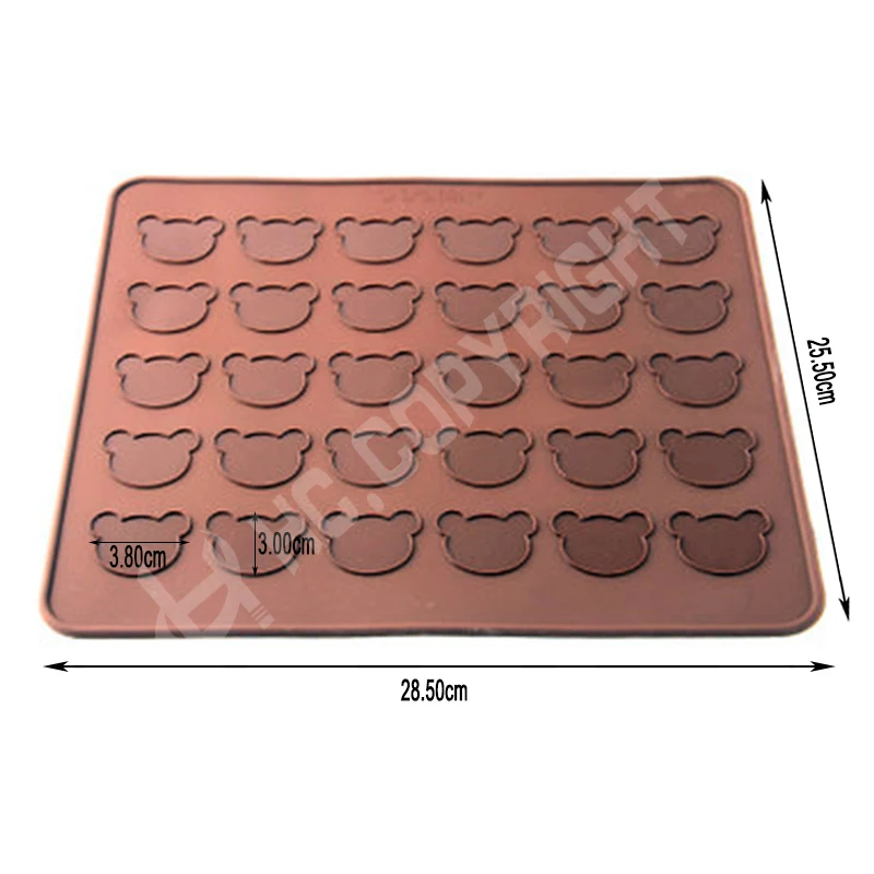 

Hot Sale Silicone Baking Mat 30 Bear Macaroon Mat Macaroon Dessert Baking Sheet Mat Pastry Cookie Decorating Tools
