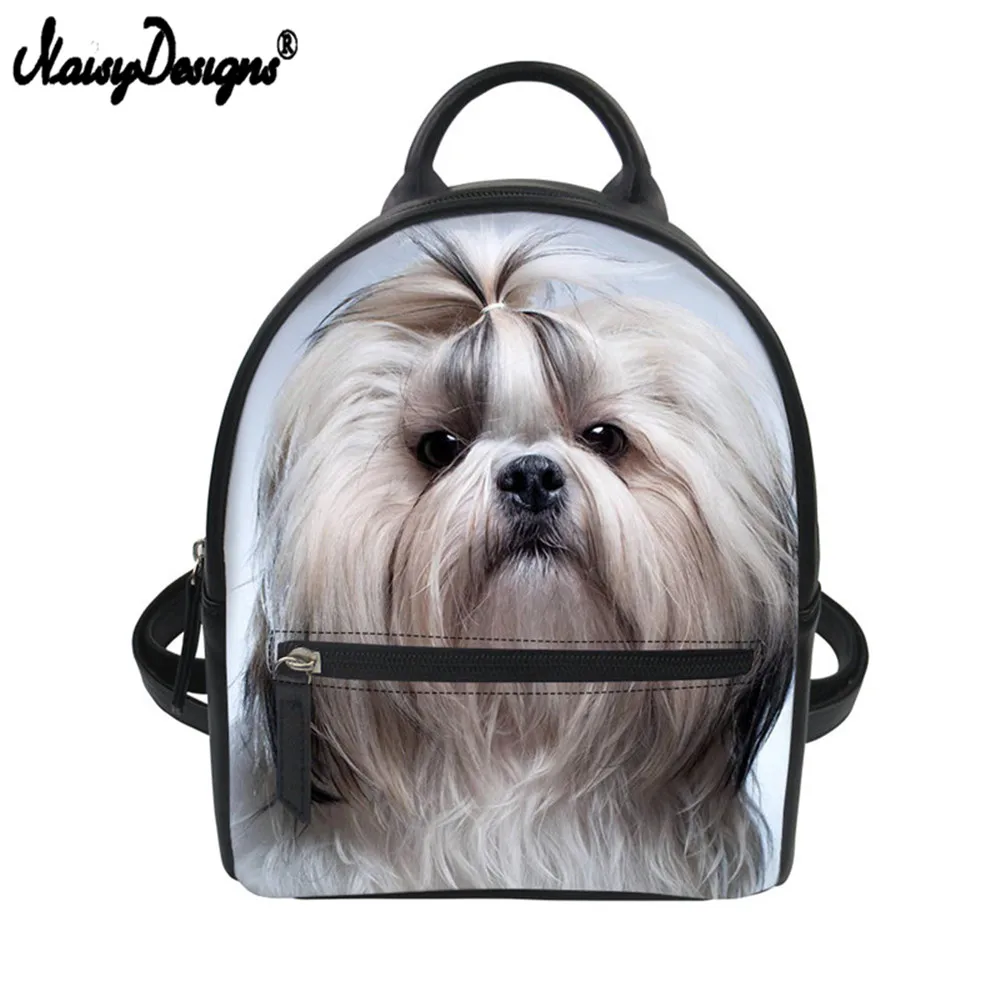 Бесшумный мини рюкзак для девочек Schnauzer Shih Tzu Husky с принтом собаки маленькая сумка
