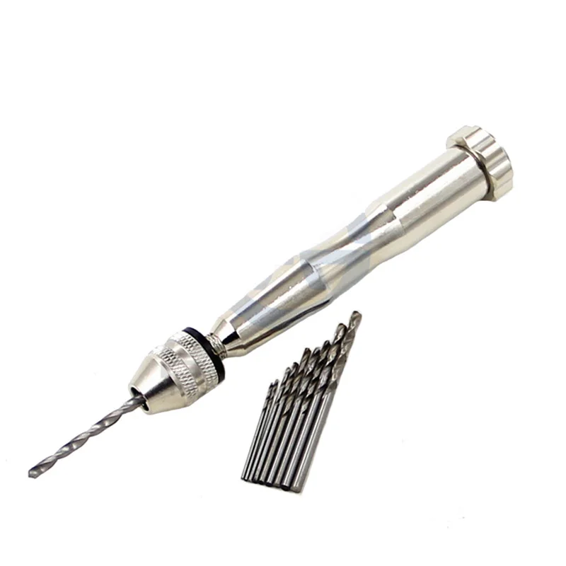 0.3 3.5mm Mini Miniature Hand Drill with 10pcs Twist Drill Woodworking