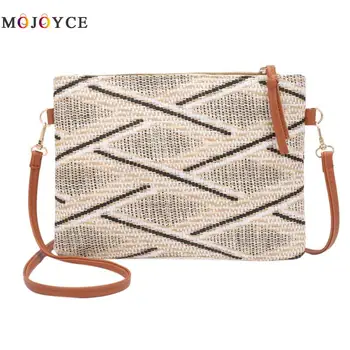 

Fashion Weave Crossbody Bags for Women Bohemian style Lady Geometric Envelope Shoulder Bags