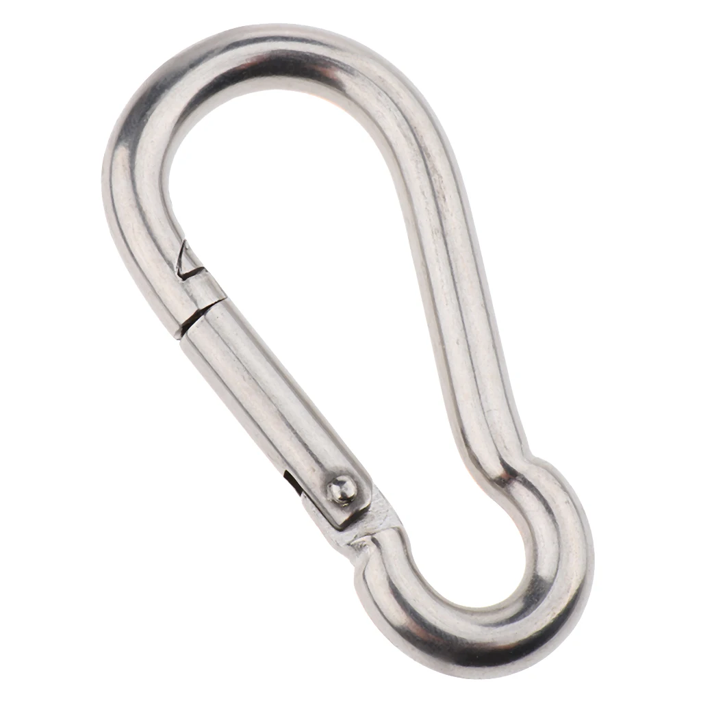 Heavy Duty 304 Stainless Steel Spring Snap Hook Carabiner Keychain Clips Climbing Tools Outdoor Accessories
