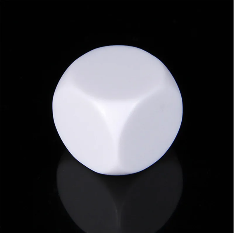 

30mm Blank DIY Dice White Rounded Corner D6 Can Write White Dice Board games For Children Teching Dice