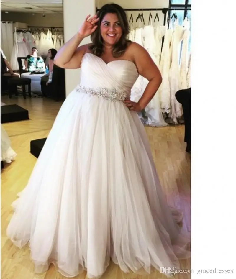 White Ivory Beaded Tulle Summer Beach Wedding Dresses Sweetheart with