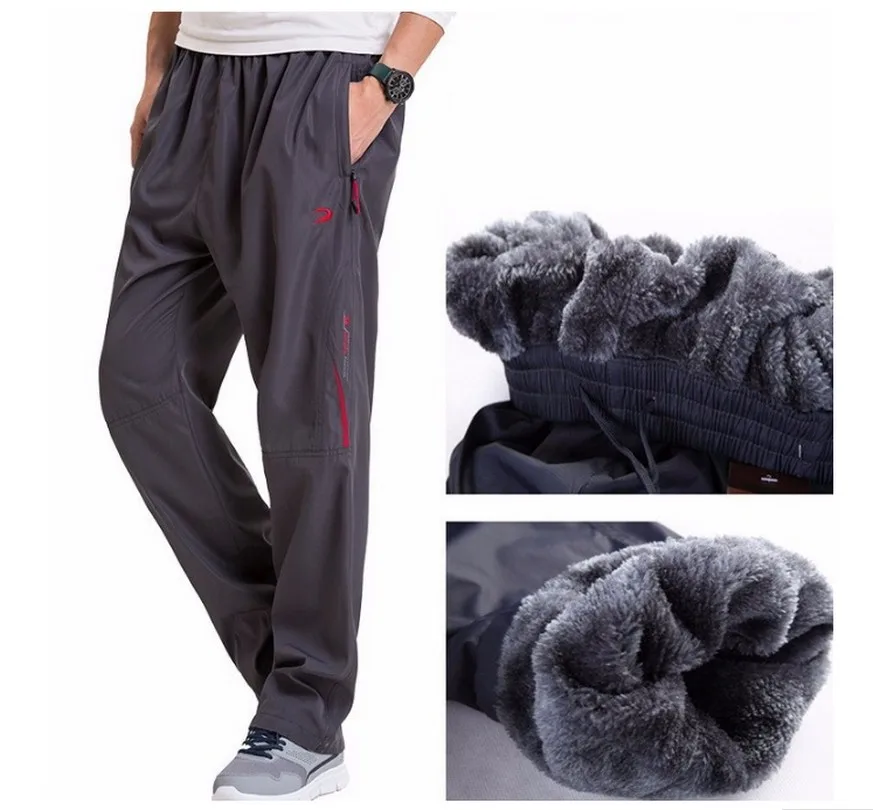 Men's Super Warm Winter Pants Thick Wool Joggers Fleece Trousers Waterproof Sweatpants Windbreaker Cargo Pants Men 4XL 5XL 6XL