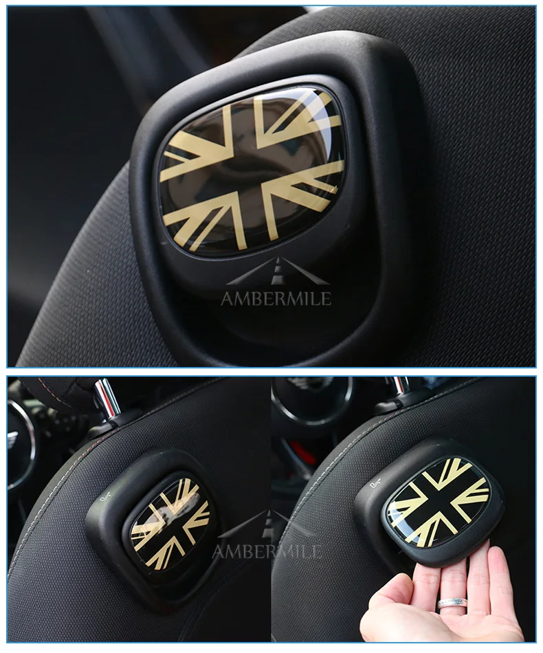 3D Car Seat Back Handle Covers Stickers Seatback Decoration for Mini Cooper JCW F55 F56 Accessories Car Styling (8)
