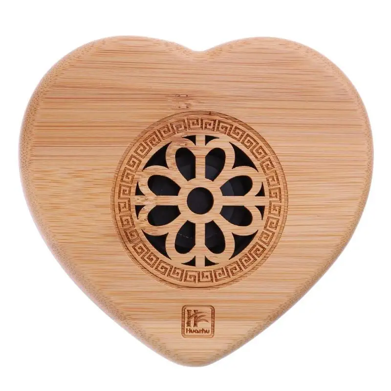 

1Pcs Bamboo Heart Shape Wireless Bluetooth Speaker Music Sound Box w/Microphone Outdoor Loudspeaker Sound System High Quality