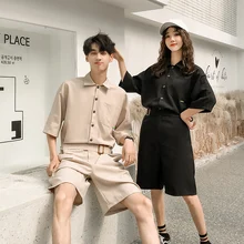 Летние Новые корейские шорты комбинезоны мужские Свободные Комбинезоны Молодежные дикие комбинезоны модные красивые парные Комбинезоны размер S-2XL