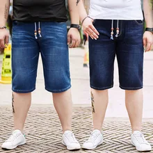 Новое поступление Для мужчин одежда лето эластичный Джинсовые шорты Высокое качество Мужская Мода Рубашки домашние плюс размер 34 36 38 40 42 44 46 48