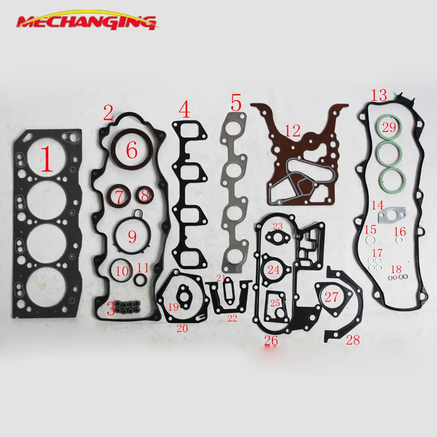 

For TOYOTA LANDCRUISER HILUX II 3L Engine Rebuilding Kits Full Set Automotive Spare Parts Engine Gasket 04111-54095 51009400
