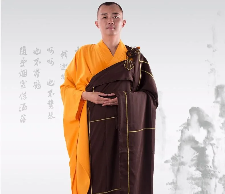 Буддийский монах халаты ряса льняной пряжи семь покаяться одежда ряса
