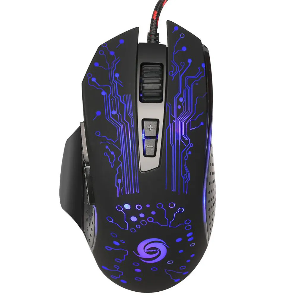 EPULA 2019 Fashion Wired Office Game Mouse 3200 DPI 8D Buttons LED Mechanical Wired Gaming Mouse For PC Laptop