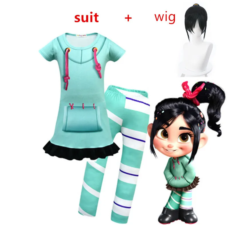 Новинка одежда Vanellope Von Schweetz костюм для Хэллоуина крушение Ralph2 Ральф разбивает