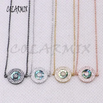 

5 strands Natural abalone macrame pendant necklace wholesale jewelry necklace costume jewelry 18"necklace jewelry for women 4481