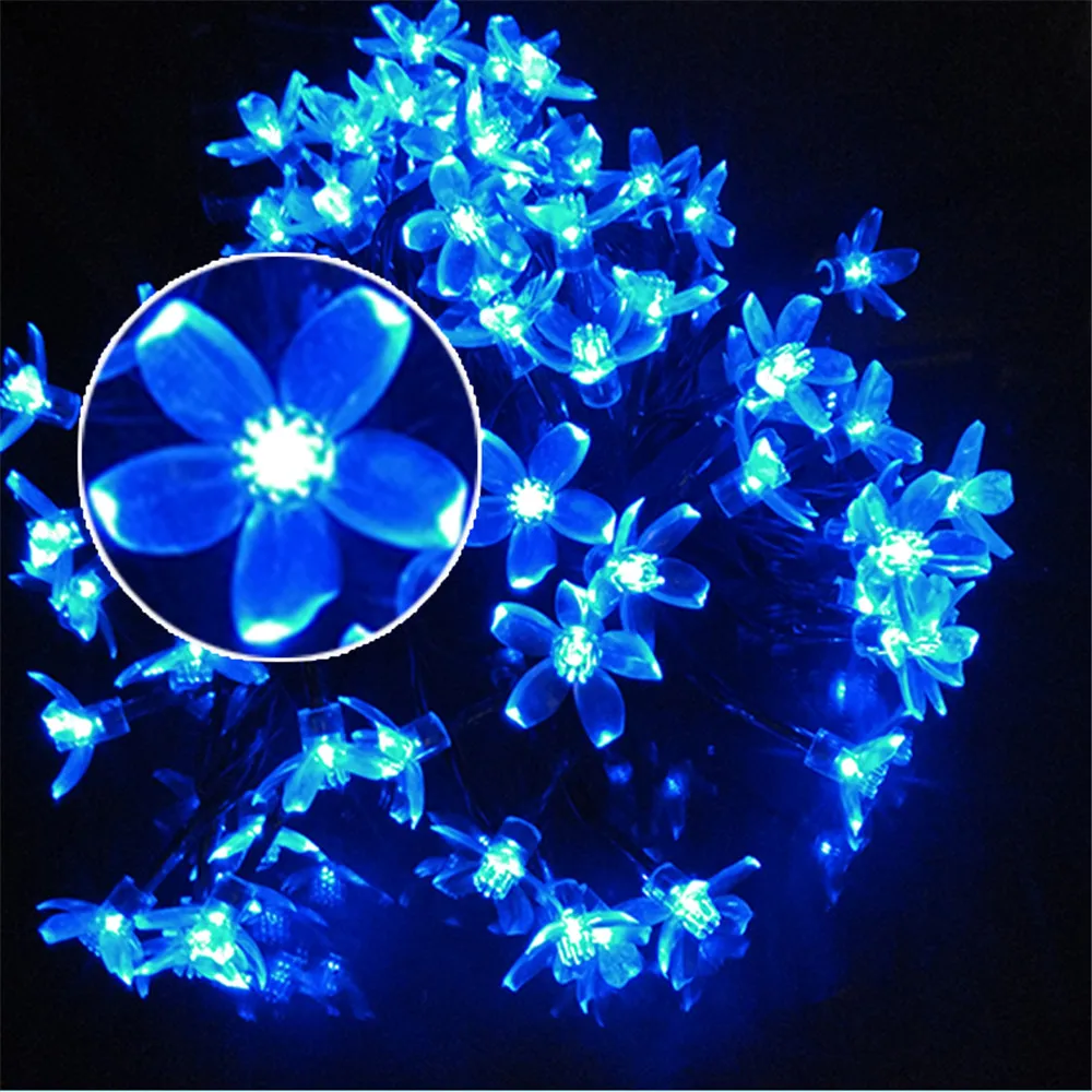 

YIYANG Cherry Sakura Blossom Flower LED Solar Fariy String Light 7M 50L Outdoor Party Christmas New Year Decoration casamento