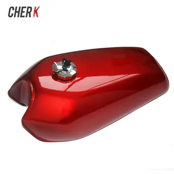 

Cherk Motorcycle 9L Red Gal Cafe Racer Gas Capacity Tank Universal Fuel Tank Thick Iron Cap Switch For Honda CG125 CG125S CG250