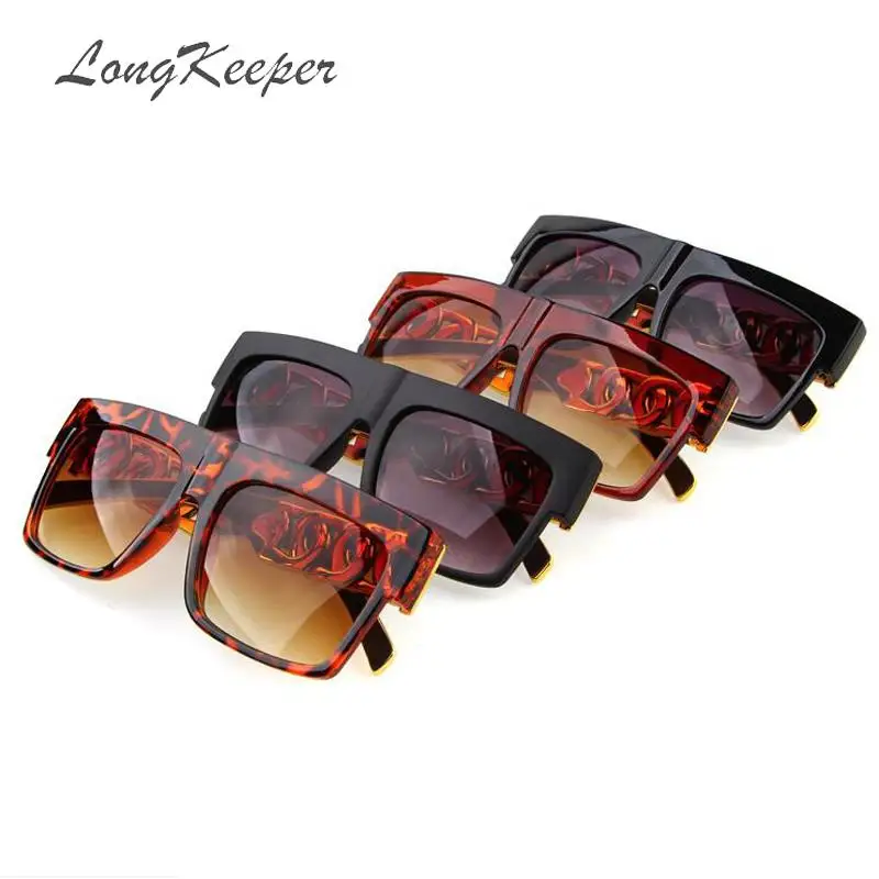 LongKeeper Модная Золотая цепочка в стиле Ким Кардашьян; обувь в стиле Бейонсе солнцезащитные очки Для мужчин Для женщин Винтаж в стиле «хип-хоп» солнцезащитные очки Gafas De Sol UV400