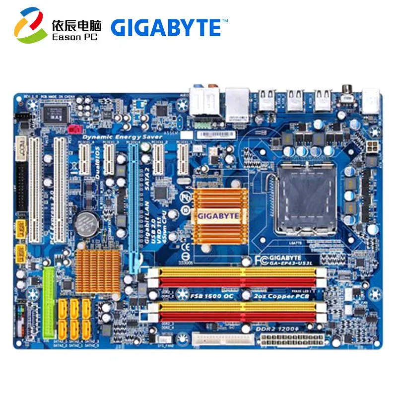 Материнская плата GIGABYTE GA-EP43-US3L LGA775 DDR2 16G ATX | Компьютеры и офис