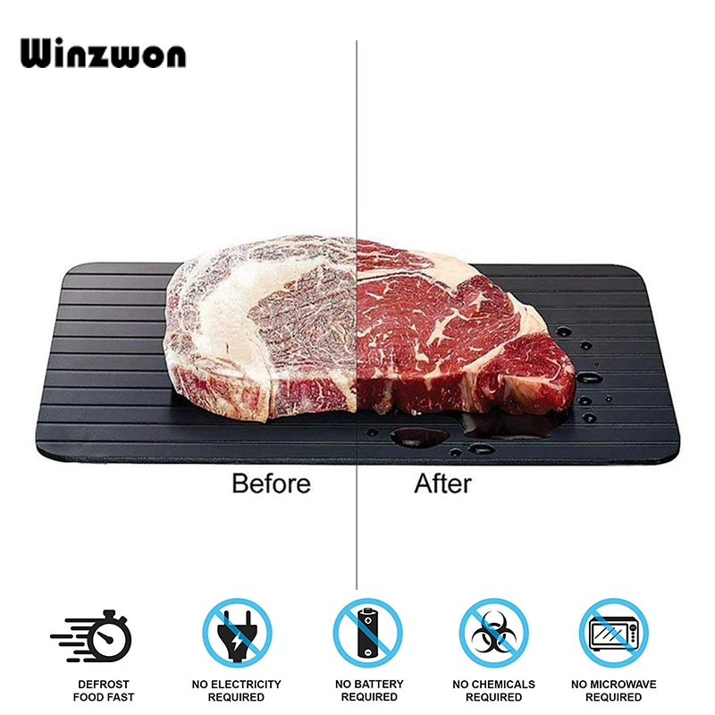 

3MM Rapid Defrosting Plate Board Frozen Food Meat Fish Fruit Fast Defrosting Tray Safety Thawing Tray For Kitchen Food Defrost