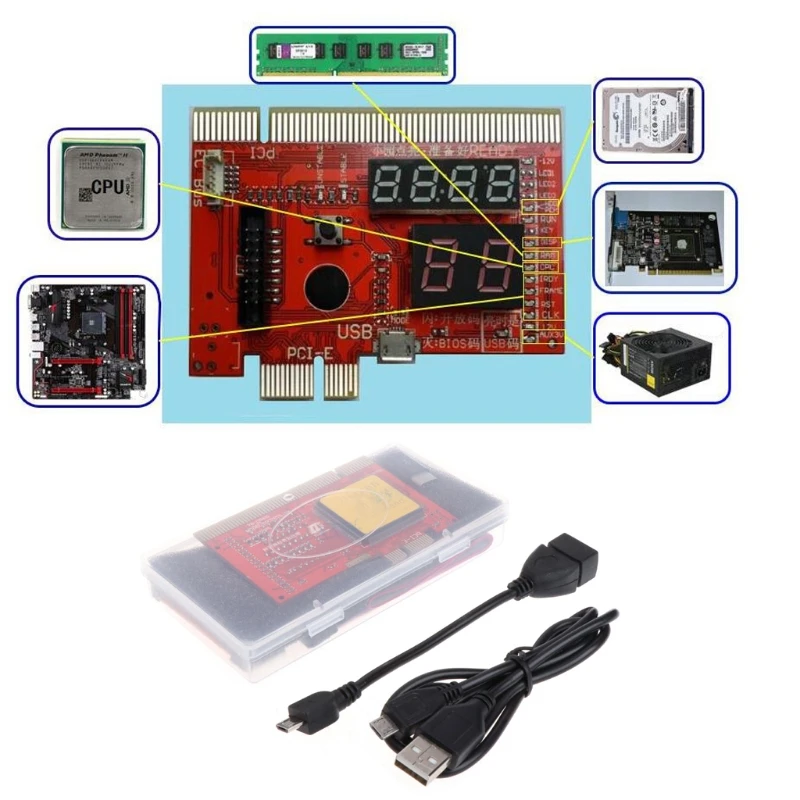 

KQCPET6 V6 Type B Debug Desktop Laptop Computers Mobile Phone Diagnostic Card For PCI/PCIE/LPC/MiniPCI-E/EC 2019