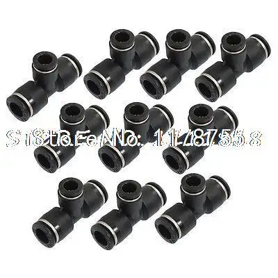 

10 x Air Pneumatic 3 Ways 10mm to 8mm T Shaped Quick Joint Push In Fittings