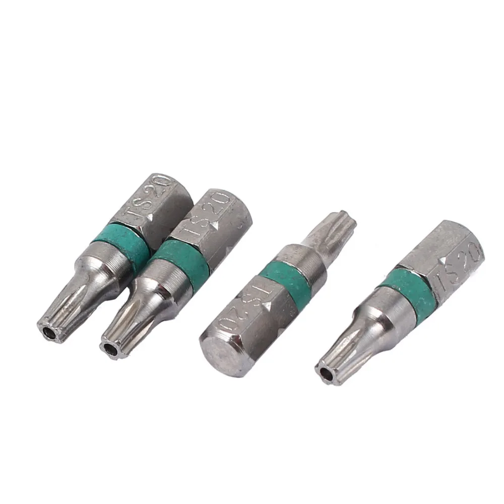 

UXCELL Newest 4 Pcs TS20 25mm x 6.3mm Magnetic Torx Security Screwdriver Bit