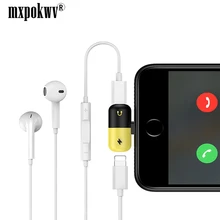 Зарядный кабель адаптер двойной 2 в 1 сплиттер для Lightning 8 Pin зарядное устройство конвертер для iPhone 7 8 Plus X Мини разъем для наушников