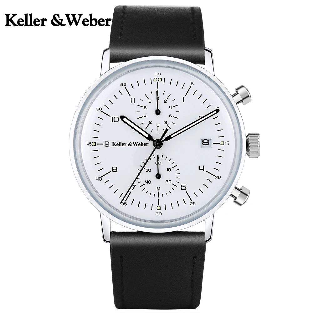 

Keller & Weber Men Watch Minimalist DIal Casual Men's Creative Watches New Arrival Christmas Quartz Watch Men Males Sport Clock