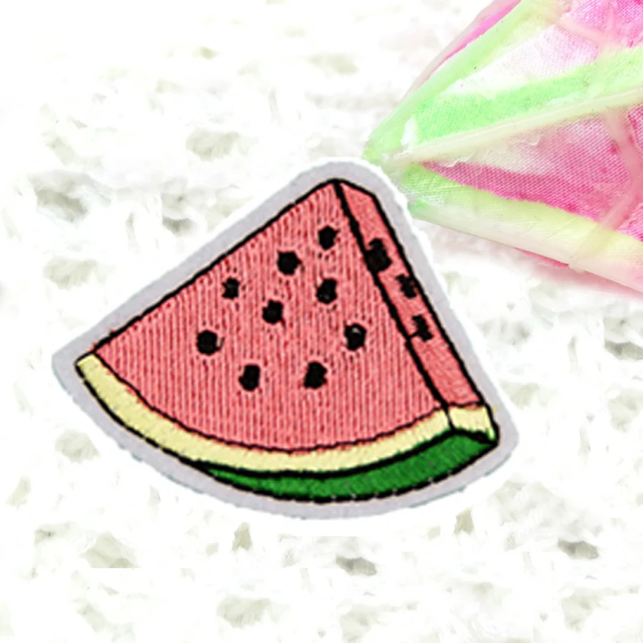 1 Pcs Kids Fruit Watermelon Patches Iron On Embroidered Patch For