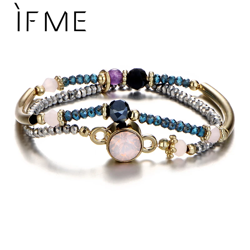 IF ME Fashion Crystal Beads Charms Bracelets & Bangles Colorful CZ