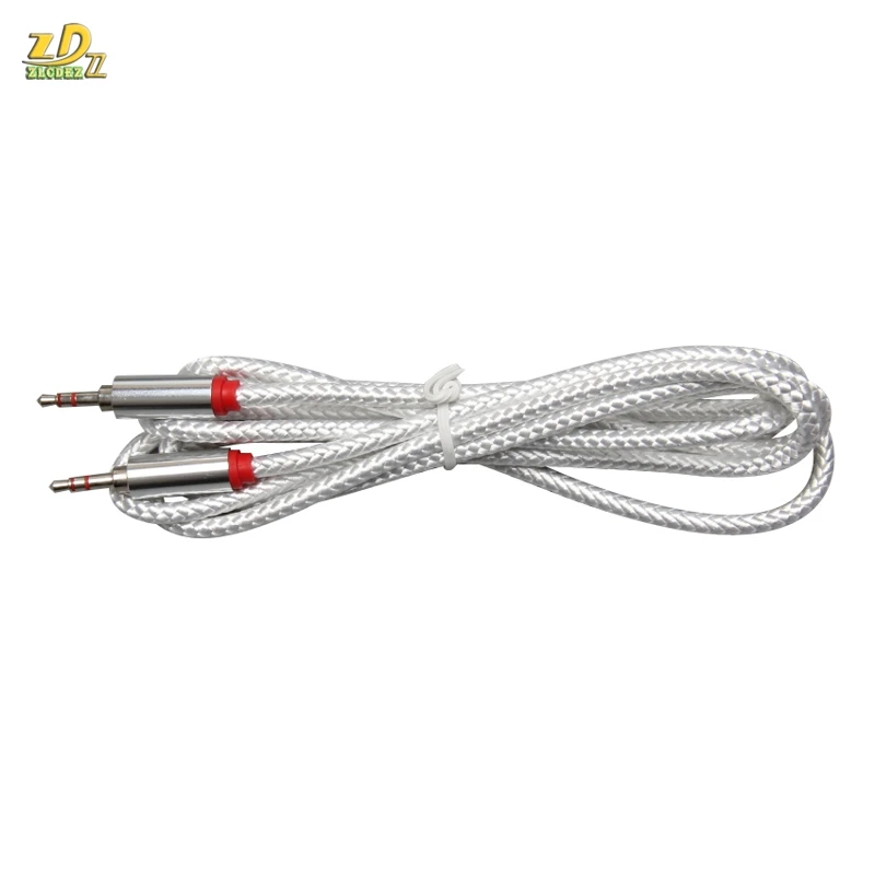 2m long Nylon Braid Jack 3 5mm Audio Cable Male Stereo AUX Cable M M Headphone Cord for iPhone Car Speaker Earphone MP3 4 300pcs