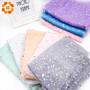 

1pcs 1*1.5M Romantic Tulle Star Background Organza Tulle Wedding Decoration For DIY Skirt Wedding Birthday Party Supplies