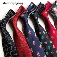 Mantieqingway полиэфир Рождество шеи галстуки для мужчин мужские Санта узоры галстук Gravatas corbatas тонкий Vestidos 8 см галстук