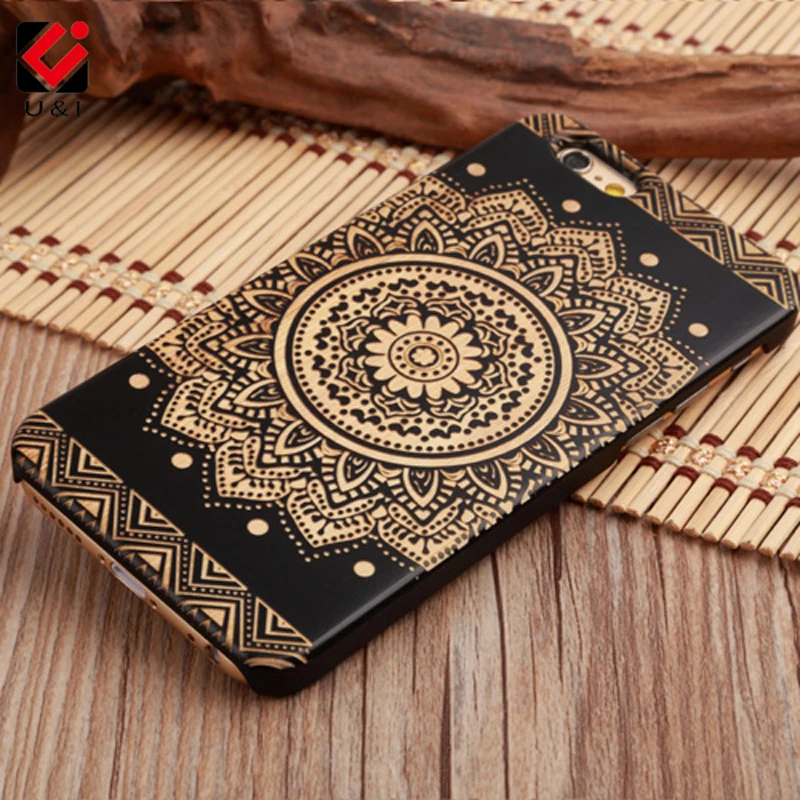 

Hot selling 100% Natural Bamboo Wood Wooden Hard Case Cover For Apple iPhone 6 4.7inch 8 kind of desgin
