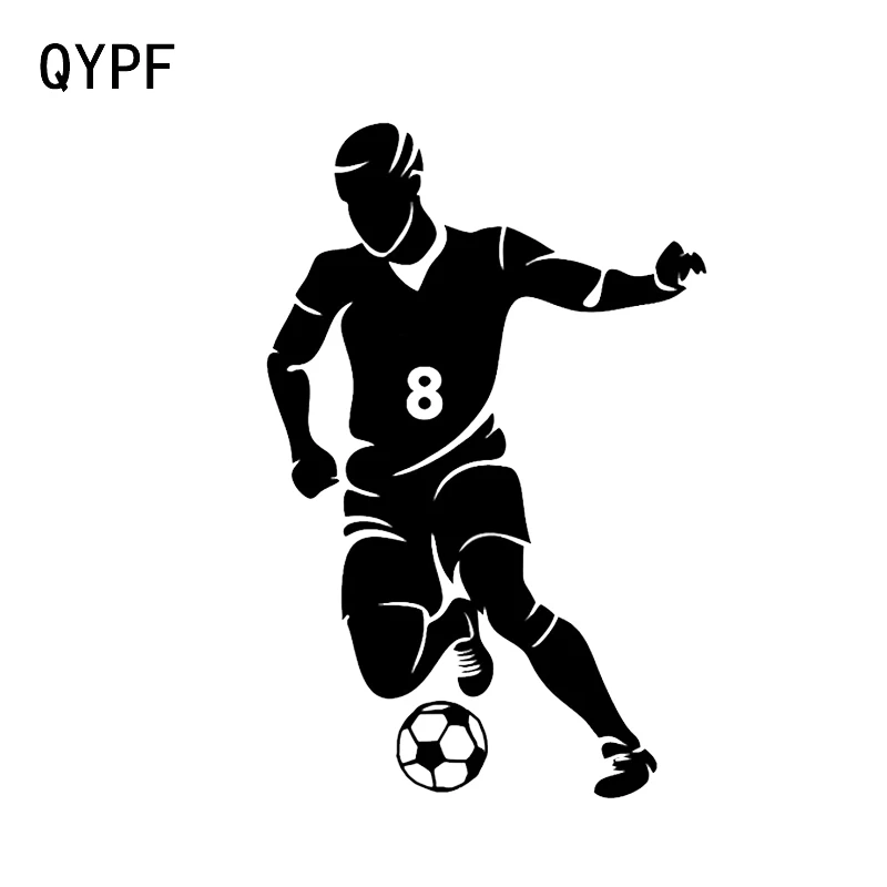 

QYPF 9.9*15.1CM Fashion Football Decor Car Reflective Sticker High Quality Silhouette Black/Silver Accessories C16-0527