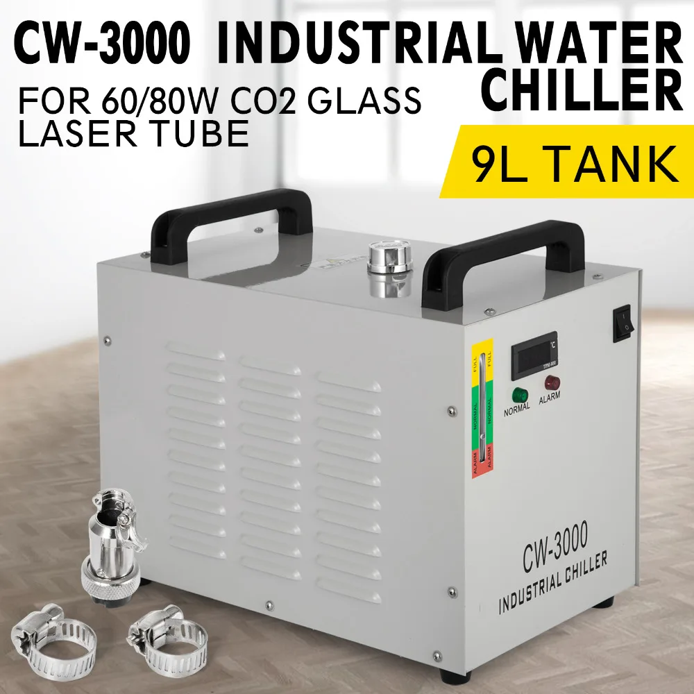 VEVOR CW 3000 Thermolysis промышленный охладитель воды для ЧПУ/лазерного гравировального станка 60 Вт/80 Вт|chiller