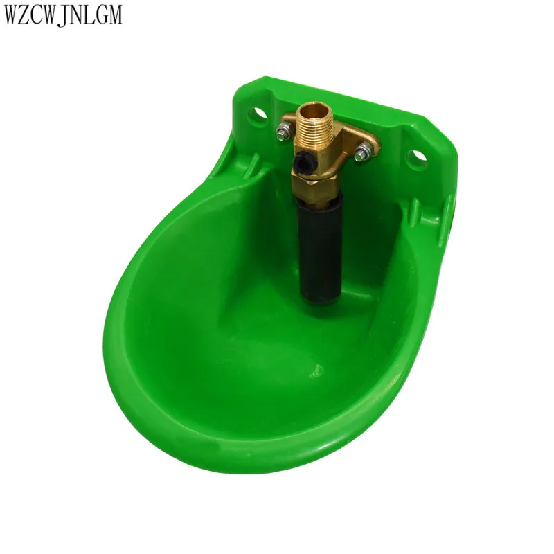 

Livestock Sheep Automatic Drinking Bowl Pony Calf Pig Feeder Animal Breeder Brass + Green Plastic Farm Tools 4pcs