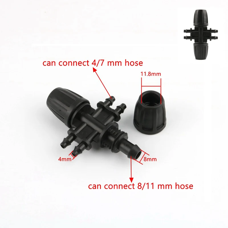 5 шт. 4/7 8/11 9/12 мм 6 мм разъемом, садовый шланг трубы для капельного орошения соединитель Садоводство для полива цветов замок гаечное соединение фитингов