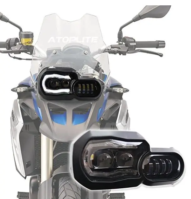 

LED Headlight High/Low Beam with Angel Eyes DRL Assembly Kit and Replacement Headlight For BMW F650GS/F700GS/F800GS/F800R