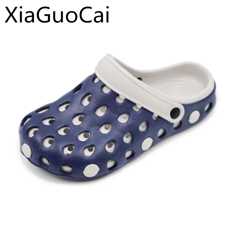

2016 Summer Beach Sandals US Size 7.5-10 Men Clogs Garden Shoes Non-slip Slip On Mules Hole slippers For Male c270 15