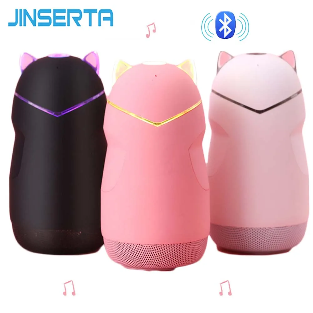 

JINSERTA Mini Wireless Bluetooth Speaker Bluetooth 4.2 Portable Cat Shape Speakers Support Handfree TF Card Play with LED Light