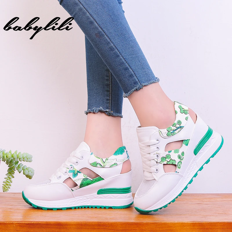 

Fashion Sneakers Women Shoes 2019 Spring Summer Breathable Wedge Platform Shoes Tenis Feminino Casual Shoes Zapatos Mujer