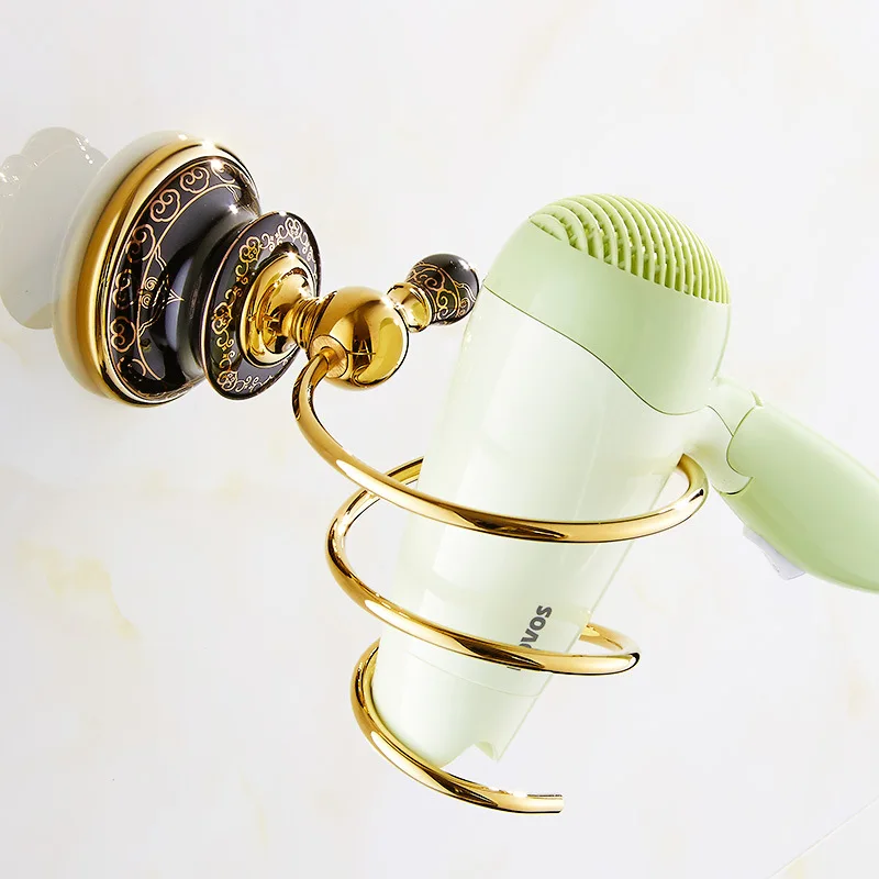 Настенный фен для волос, латунный держатель для фена, держатель для ванной комнаты,, опт и розница
