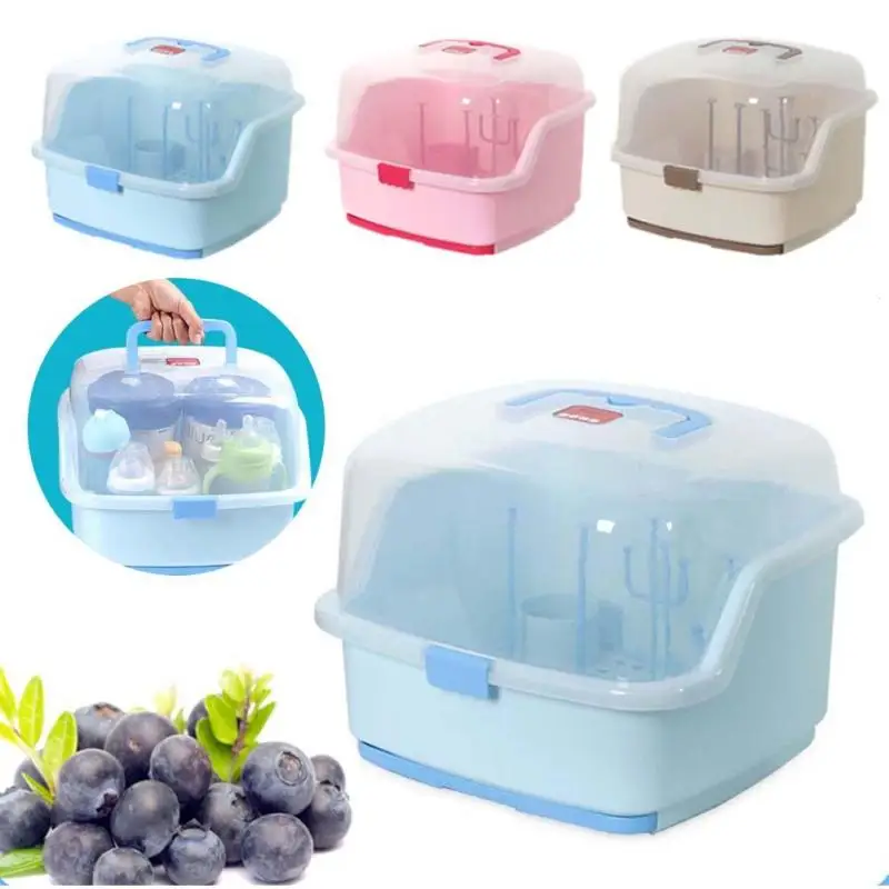 

Multifunctional Baby Bottle Storage Box Portable Baby Feeding Bottles Cleaning Drying Rack Storage Nipple Shelf Outing B3
