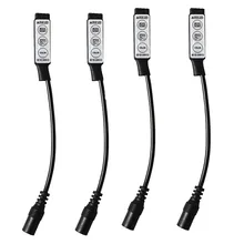 1 шт. 12 В 24 в RGB светодиодный мини-контроллер с 3 кнопками и гнездовым разъемом постоянного тока для управления RGB 4pin светодиодный светильник SMD5050 3528