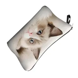 Милый рисунок чехол Путешествия Косметический макияж сумка (кошка бежевый)