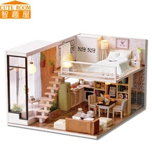 CUTE ROOM DIY Doll House Miniature Wooden Dollhouse Miniaturas Furniture Toy House Doll Toys for Christmas
