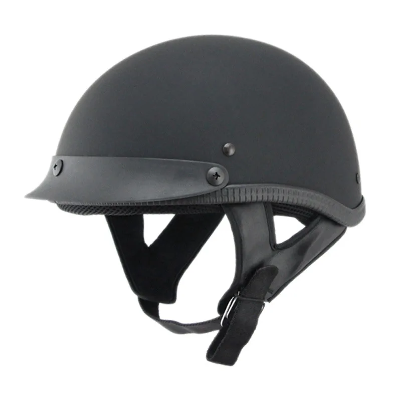 

Unisex Moto Crash Helmets ABS Harley helmet Retro half helmet motorcycle helmet Matte Bright Black Motocross Capacete QP023
