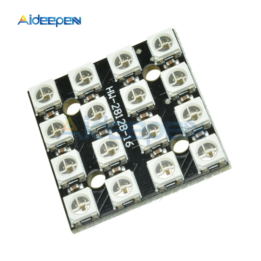 Светодиодные RGB лампы 4*4 16 бит WS2812B 5050 светодиодные фонари со встроенными