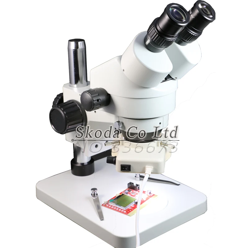 

Binocular stereo microscope Industrial microscope 7-45X Continuous zoom Magnification with metal stand 56 LED light
